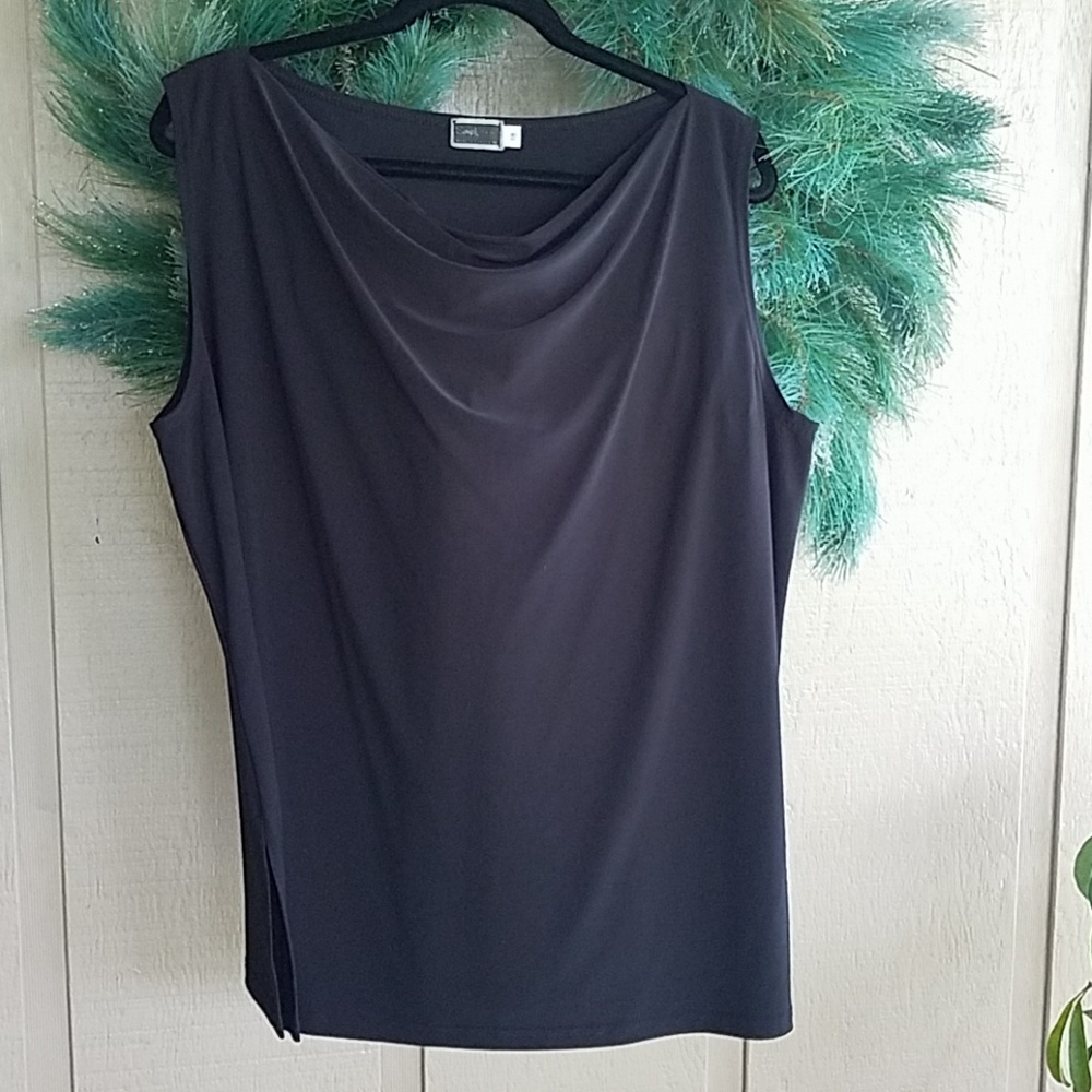 Simpli the best black cowl neck tank top